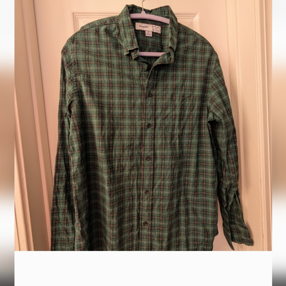 Old Navy Green Plaid Men's Shirt